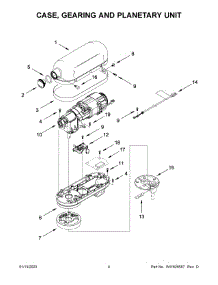 03 - Case, Gearing And Planetary Unit parts for Whirlpool Mixer KSM70SNDXER0 from AppliancePartsPros.com