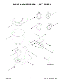 05 - Base And Pedestal Unit Parts parts for Whirlpool Mixer KSM85PSCWH5 from AppliancePartsPros.com