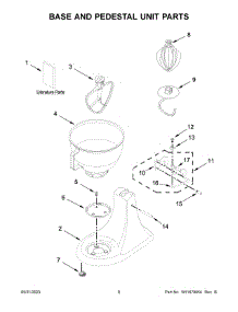 05 - Base And Pedestal Unit Parts parts for Whirlpool Mixer KSM96BM5 from AppliancePartsPros.com
