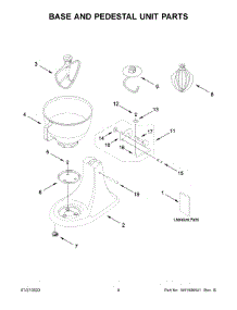 05 - Base And Pedestal Unit Parts parts for Whirlpool Mixer KSM97MI0 from AppliancePartsPros.com