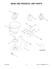 05 - Base And Pedestal Unit Parts parts for Whirlpool Mixer KSM97PT5 from AppliancePartsPros.com