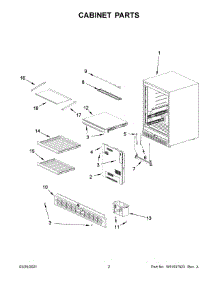 02 - Cabinet Parts parts for Whirlpool Refrigerator KUBL314KSS00 from AppliancePartsPros.com