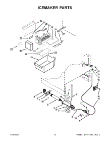 07 - Icemaker Parts parts for Whirlpool Refrigerator KUDF204EPA01 from AppliancePartsPros.com