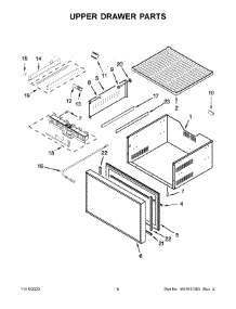 04 - Upper Drawer Parts parts for Whirlpool Refrigerator KUDF204EPA01 from AppliancePartsPros.com