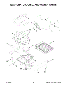 Evaporator, Grid, And Water Parts parts for Whirlpool Refrigerator KUID508HPS02 from AppliancePartsPros.com