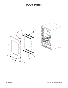 03 - Door Parts parts for Whirlpool Refrigerator KURR314KBS00 from AppliancePartsPros.com