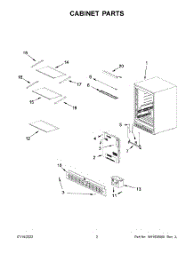 02 - Cabinet Parts parts for Whirlpool Refrigerator KURR314KBS00 from AppliancePartsPros.com