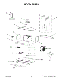 02 - Hood Parts parts for Whirlpool Range Hood KVWB600HBS3 from AppliancePartsPros.com