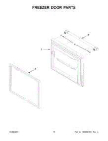 06 - Freezer Door Parts parts for Whirlpool Refrigerator MBB1957FEW03 from AppliancePartsPros.com