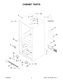 02 - Cabinet Parts parts for Whirlpool Refrigerator MBB1957FEW03 from AppliancePartsPros.com