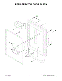 05 - Refrigerator Door Parts parts for Whirlpool Refrigerator MBB1957FEW05 from AppliancePartsPros.com