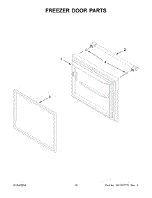 06 - Freezer Door Parts parts for Whirlpool Refrigerator MBB1957FEW05 from AppliancePartsPros.com