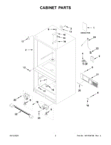 02 - Cabinet Parts parts for Whirlpool Refrigerator MBF1958FEZ06 from AppliancePartsPros.com