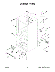 02 - Cabinet Parts parts for Whirlpool Refrigerator MBF1958FEZ08 from AppliancePartsPros.com