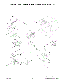 04 - Freezer Liner And Icemaker Parts parts for Whirlpool Refrigerator MBF2258FEZ08 from AppliancePartsPros.com