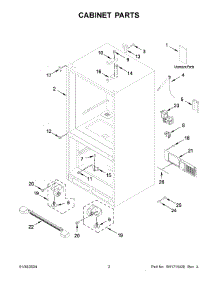 02 - Cabinet Parts parts for Whirlpool Refrigerator MBF2258FEZ08 from AppliancePartsPros.com