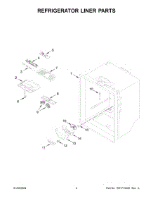 03 - Refrigerator Liner Parts parts for Whirlpool Refrigerator MBF2258FEZ08 from AppliancePartsPros.com