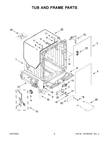 04 - Tub And Frame Parts parts for Whirlpool Dishwasher MDB4949SKB1 from AppliancePartsPros.com