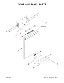 02 - Door And Panel Parts parts for Whirlpool Dishwasher MDB4949SKB1 from AppliancePartsPros.com