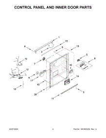 03 - Control Panel And Inner Door Parts parts for Whirlpool Dishwasher MDB4949SKB1 from AppliancePartsPros.com