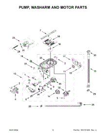 Pump, Washarm And Motor Parts parts for Whirlpool Dishwasher MDB4949SKB3 from AppliancePartsPros.com