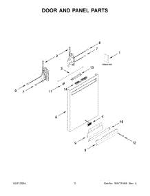 Door And Panel Parts parts for Whirlpool Dishwasher MDB4949SKB3 from AppliancePartsPros.com