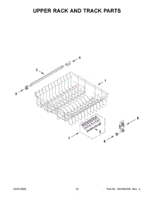 07 - Upper Rack And Track Parts parts for Whirlpool Dishwasher MDB4949SKW1 from AppliancePartsPros.com