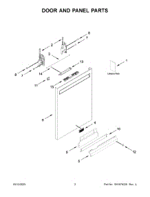 02 - Door And Panel Parts parts for Whirlpool Dishwasher MDB4949SKW2 from AppliancePartsPros.com