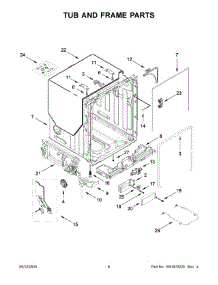 04 - Tub And Frame Parts parts for Whirlpool Dishwasher MDB4949SKW2 from AppliancePartsPros.com