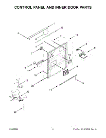 03 - Control Panel And Inner Door Parts parts for Whirlpool Dishwasher MDB4949SKW2 from AppliancePartsPros.com