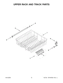 07 - Upper Rack And Track Parts parts for Whirlpool Dishwasher MDB4949SKW2 from AppliancePartsPros.com