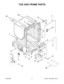 Tub And Frame Parts parts for Whirlpool Dishwasher MDB4949SKW3 from AppliancePartsPros.com