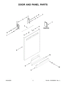 02 - Door And Panel Parts parts for Whirlpool Dishwasher MDB7959SKZ1 from AppliancePartsPros.com
