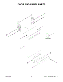 02 - Door And Panel Parts parts for Whirlpool Dishwasher MDB7959SKZ3 from AppliancePartsPros.com