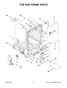 04 - Tub And Frame Parts parts for Whirlpool Dishwasher MDB7959SKZ3 from AppliancePartsPros.com
