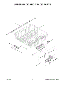 07 - Upper Rack And Track Parts parts for Whirlpool Dishwasher MDB7959SKZ3 from AppliancePartsPros.com