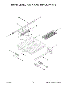 09 - Third Level Rack And Track Parts parts for Whirlpool Dishwasher MDB8959SKB1 from AppliancePartsPros.com