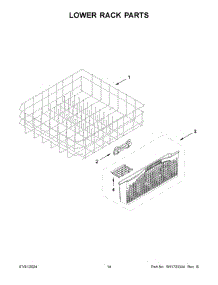 08 - Lower Rack Parts parts for Whirlpool Dishwasher MDB8959SKB3 from AppliancePartsPros.com