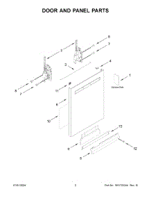 02 - Door And Panel Parts parts for Whirlpool Dishwasher MDB8959SKB3 from AppliancePartsPros.com