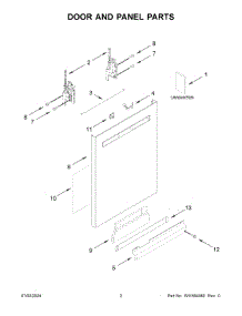 02 - Door And Panel Parts parts for Whirlpool Dishwasher MDB8959SKZ2 from AppliancePartsPros.com