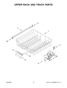 07 - Upper Rack And Track Parts parts for Whirlpool Dishwasher MDB8959SKZ2 from AppliancePartsPros.com