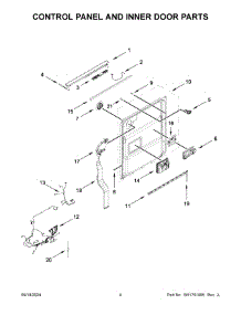 03 - Control Panel And Inner Door Parts parts for Whirlpool Dishwasher MDB9959SKZ3 from AppliancePartsPros.com