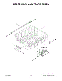 07 - Upper Rack And Track Parts parts for Whirlpool Dishwasher MDB9959SKZ3 from AppliancePartsPros.com
