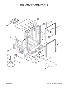 04 - Tub And Frame Parts parts for Whirlpool Dishwasher MDB9979SKZ1 from AppliancePartsPros.com