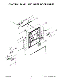 03 - Control Panel And Inner Door Parts parts for Whirlpool Dishwasher MDB9979SKZ1 from AppliancePartsPros.com