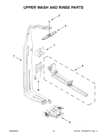 06 - Upper Wash And Rinse Parts parts for Whirlpool Dishwasher MDB9979SKZ1 from AppliancePartsPros.com