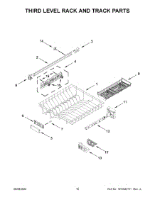 09 - Third Level Rack And Track Parts parts for Whirlpool Dishwasher MDB9979SKZ1 from AppliancePartsPros.com