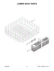 08 - Lower Rack Parts parts for Whirlpool Dishwasher MDB9979SKZ1 from AppliancePartsPros.com