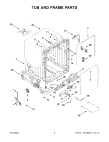 04 - Tub And Frame Parts parts for Whirlpool Dishwasher MDB9979SKZ2 from AppliancePartsPros.com