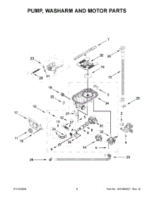05 - Pump, Washarm And Motor Parts parts for Whirlpool Dishwasher MDB9979SKZ2 from AppliancePartsPros.com